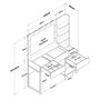 Hanah Home Mesa de Maquillaje con 10 Focos Blanco